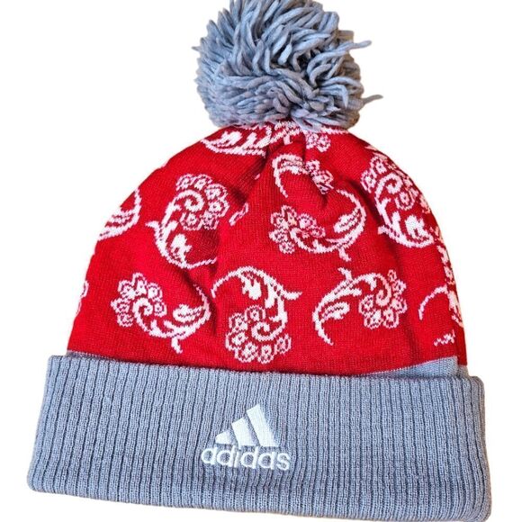 🌼4/$30 Toronto Raptors Grey Red Adidas Tuque - Picture 4 of 4